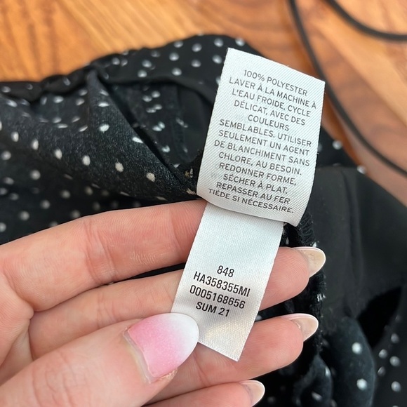 Halogen Polka Dot Wide Leg Tie Waist Pants Size Small Beachy Summer - Picture 10 of 11